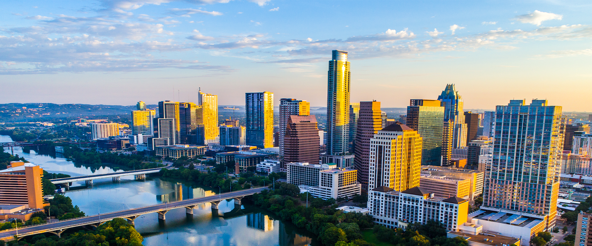 Bracewell Austin office page banner image, which shows the skyline of Austin.