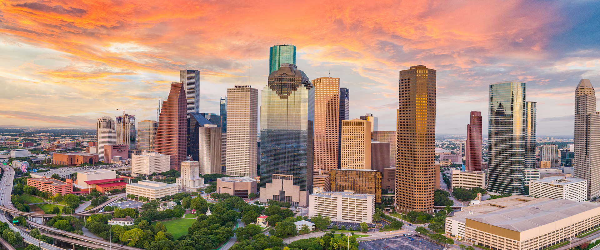 Bracewell Houston office page banner image, which shows the skyline of Houston.