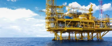 Bracewell International Energy Disputes practice banner image, which shows an offshore oil rig.