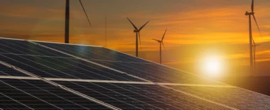 Windmills and solar panels