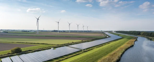 Windmills and solar panels