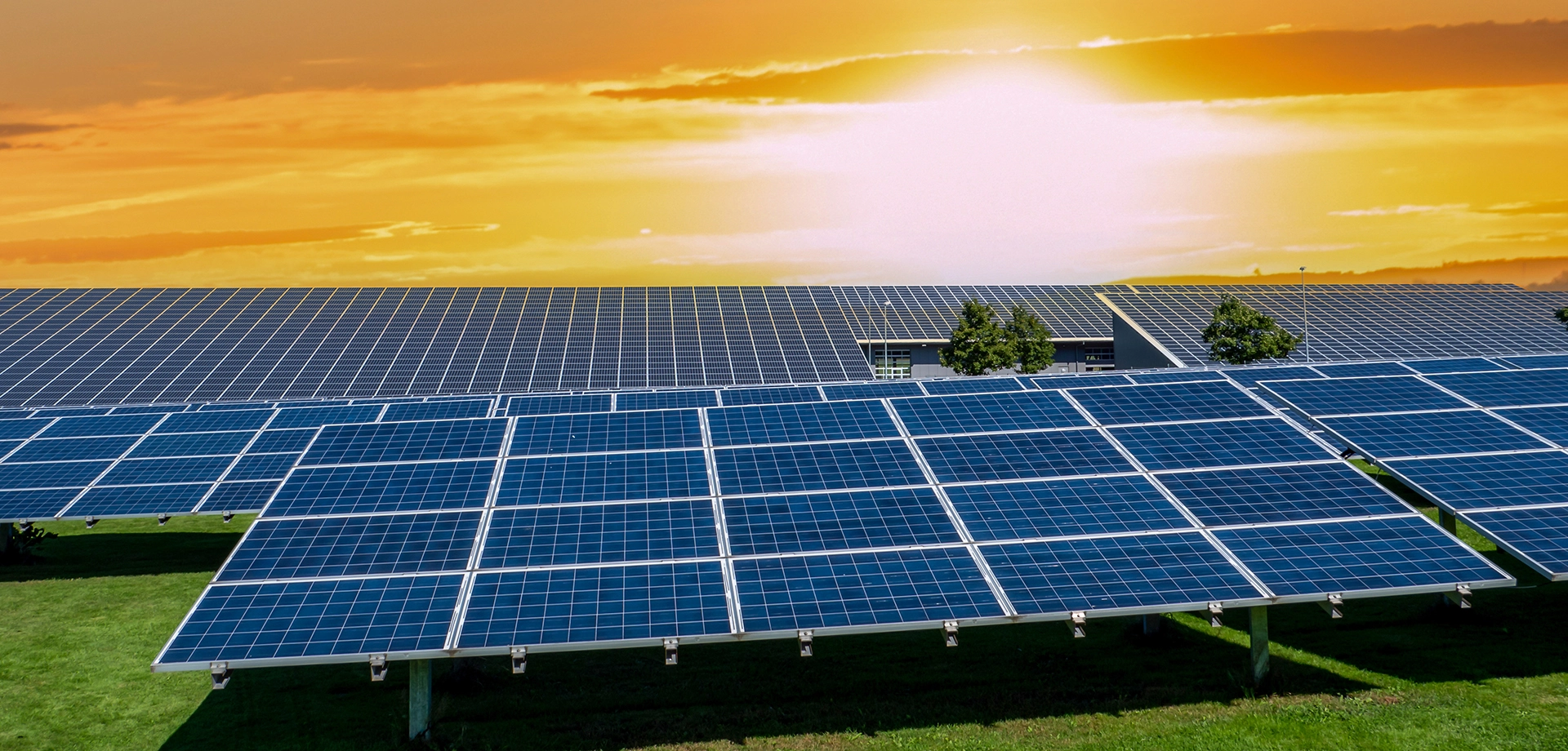 Solar panels and sun