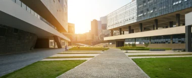 Bracewell Tax Exempt practice banner image, which shows some modern office buildings.